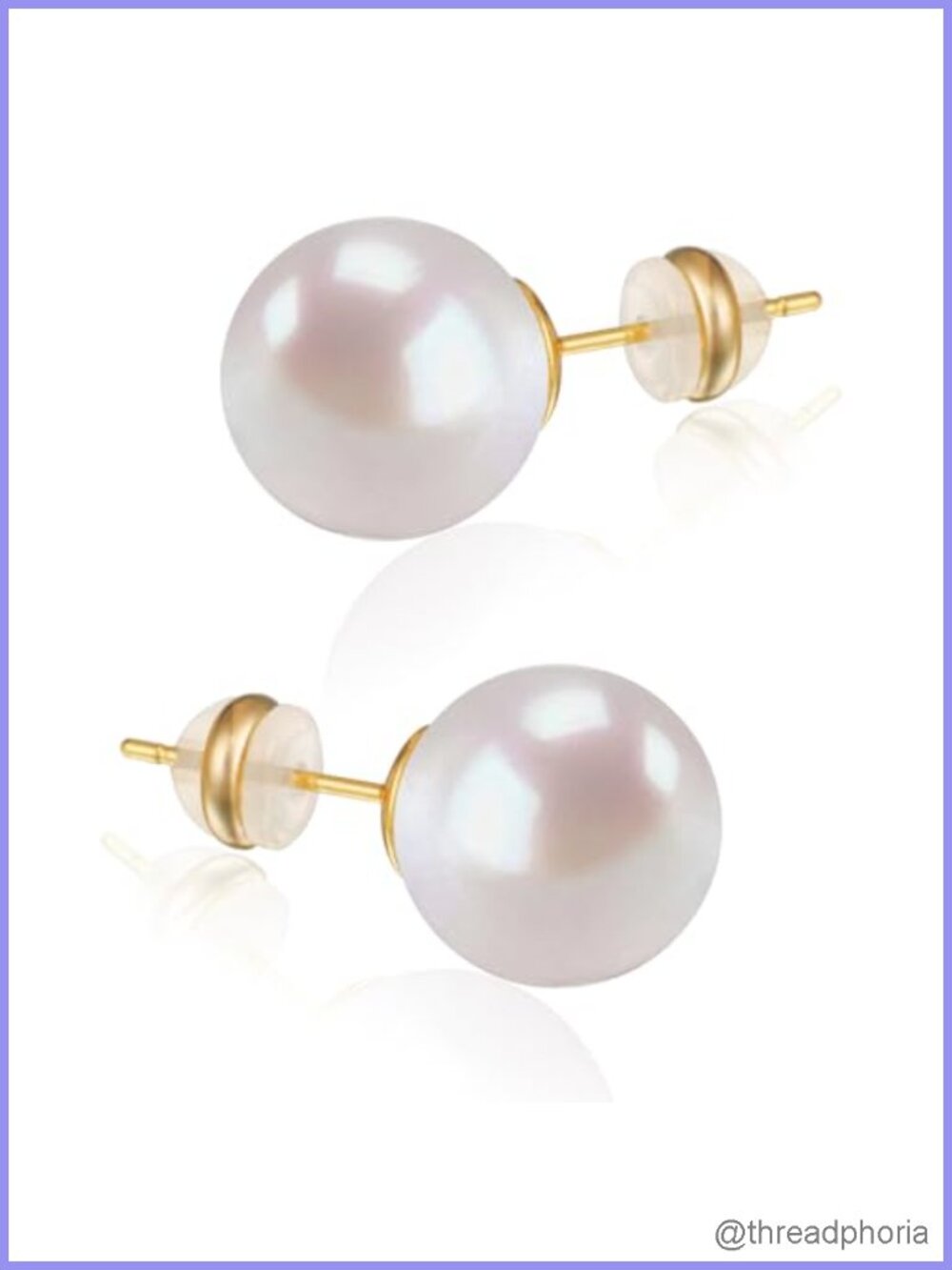 Shell Pearl Stud Earrings 925 Sterling Silver 18K Gold Plated Posts
